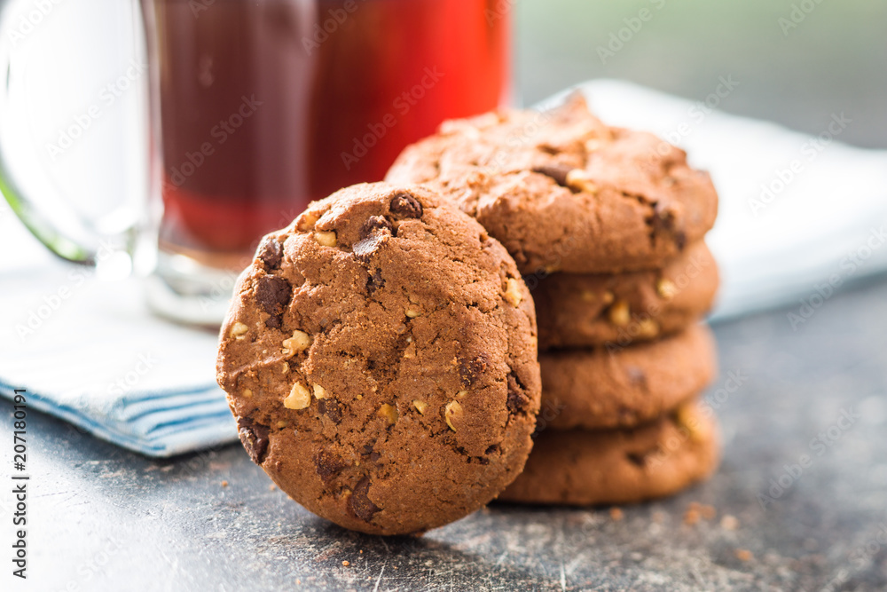 Fototapeta premium Tasty chocolate cookies.