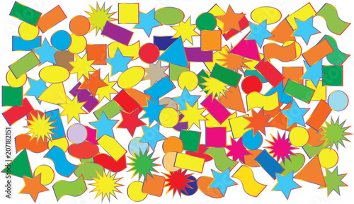 Vector illustration - crumbling colored confetti