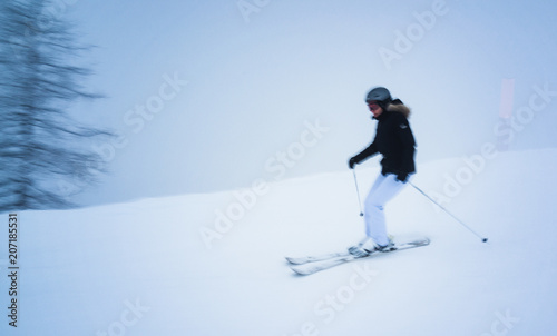 Skiers on the ski slope