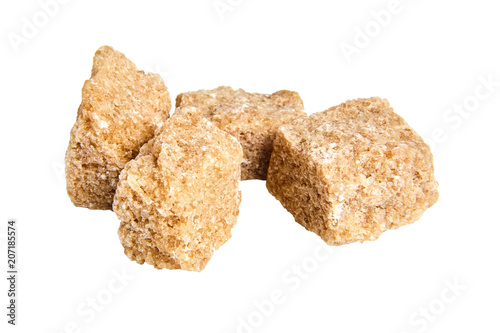 Brown cane unrefined sugar cubes