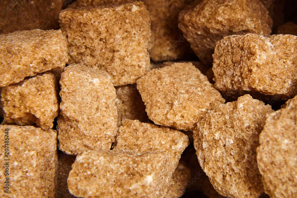 Brown cane unrefined sugar cubes Brown cane unrefined sugar cubes