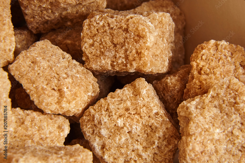 Brown cane unrefined sugar cubes Brown cane unrefined sugar cubes
