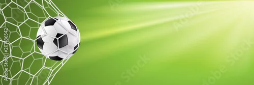 Obraz Piłki nożnej tło z piłki nożnej w cel sieci