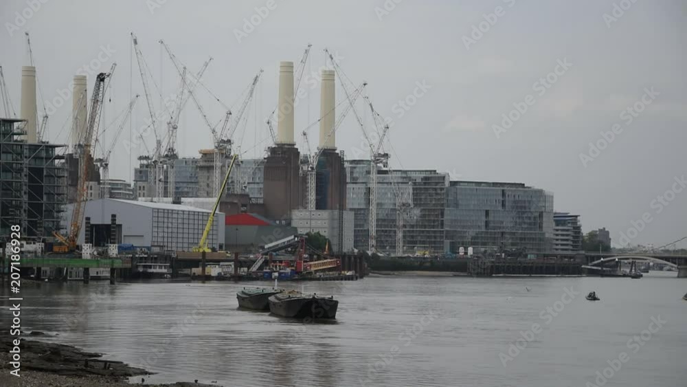 Thames River near Battersea Power Station in London Thames River near Battersea Power Station in London