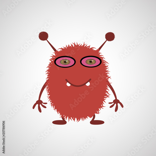 Cartoon monster on white background. Vector illustration