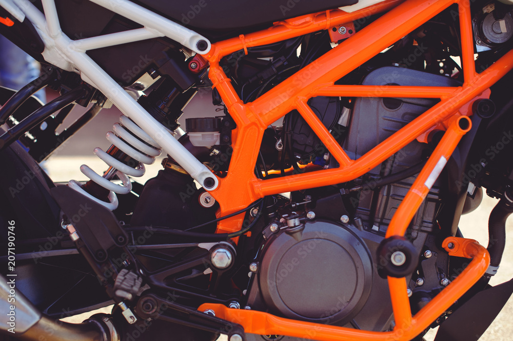 Fototapeta premium Modern frame and motor of a sports motorcycle