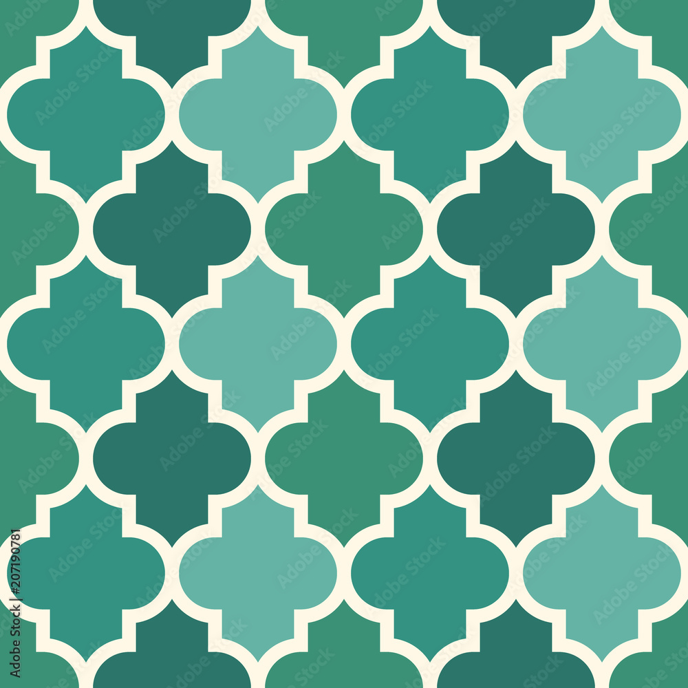 Seamless surface print with ogee ornament. Oriental traditional pattern with repeated mosaic tile Moroccan crosses motif Seamless surface print with ogee ornament. Oriental traditional pattern with repeated mosaic tile Moroccan crosses motif