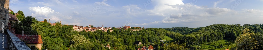 Panorama of Rothenburg ob der Tauber, Bavaria, Germany, Europ