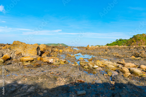 Ngapali beach, Myanmar. Copy space for text.