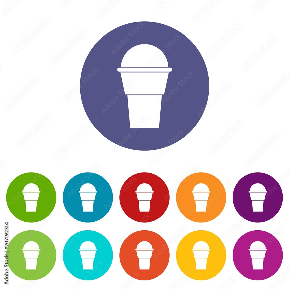 Ice Cream set icons in different colors isolated on white background Ice Cream set icons in different colors isolated on white background