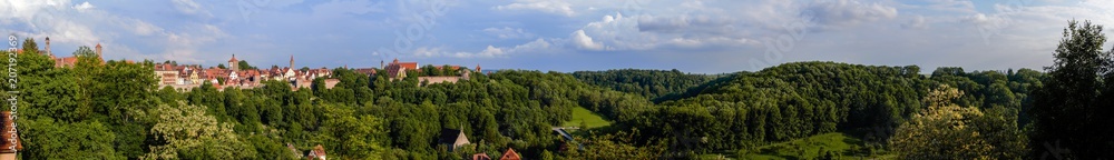 Panorama of Rothenburg ob der Tauber, Bavaria, Germany, Europ