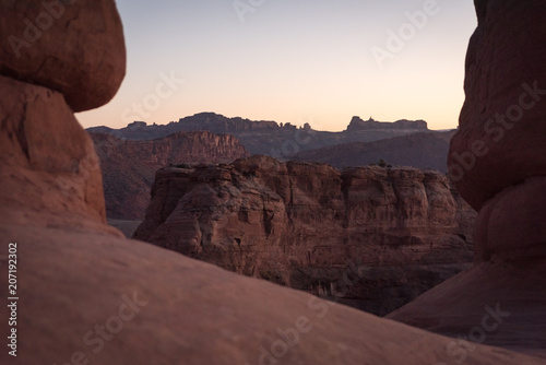 Landscape sunset view at Arches National Park  Utah. 