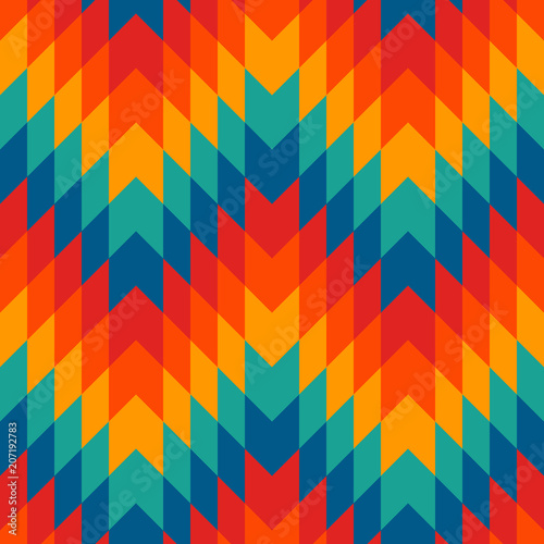 Obraz na plátně Ethnic style seamless pattern with chevron lines