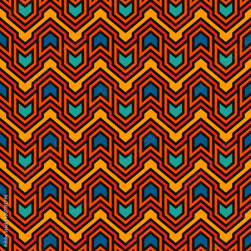 Seamless pattern with arrows and pointers. Chevrons wallpaper. Tribal and ethnic motif. Native americans ornament