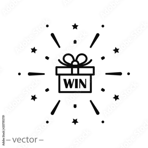 win gift box icon vector