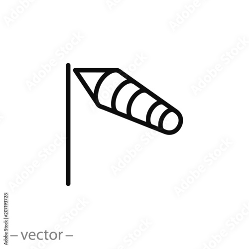 Windvane icon, wind sock line sign - vector illustration eps10