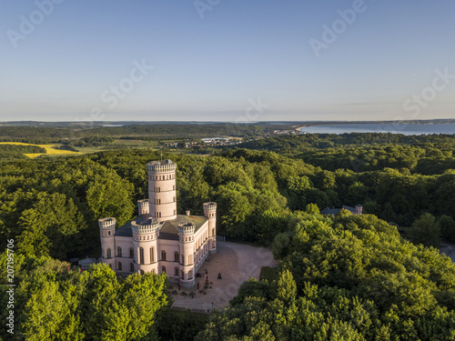 Obraz na płótnie Aerial view of Granitz Hunting Lodge on the island of Ruegen w salonie
