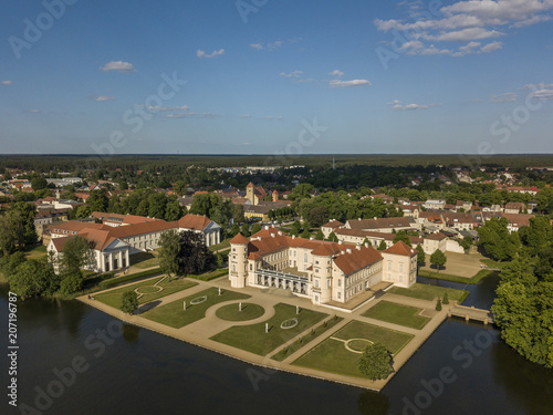 Aerial view of Rheinsberg Palace built in Frederick Rococo style, Mecklenburg-Vorpommern
