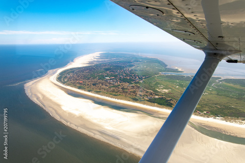 panorama flight over the north sea islands and the coast of germany photo