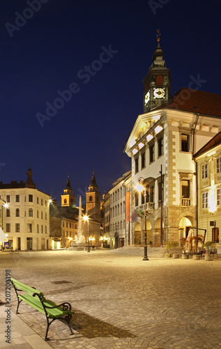 City hall square in Ljubljana. Slovenija
