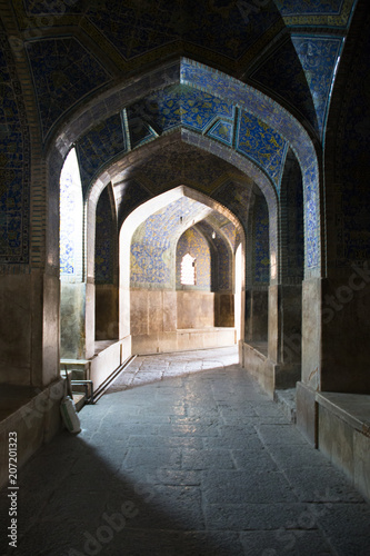 Inside the Shah mosque in Isfahan, Iran.