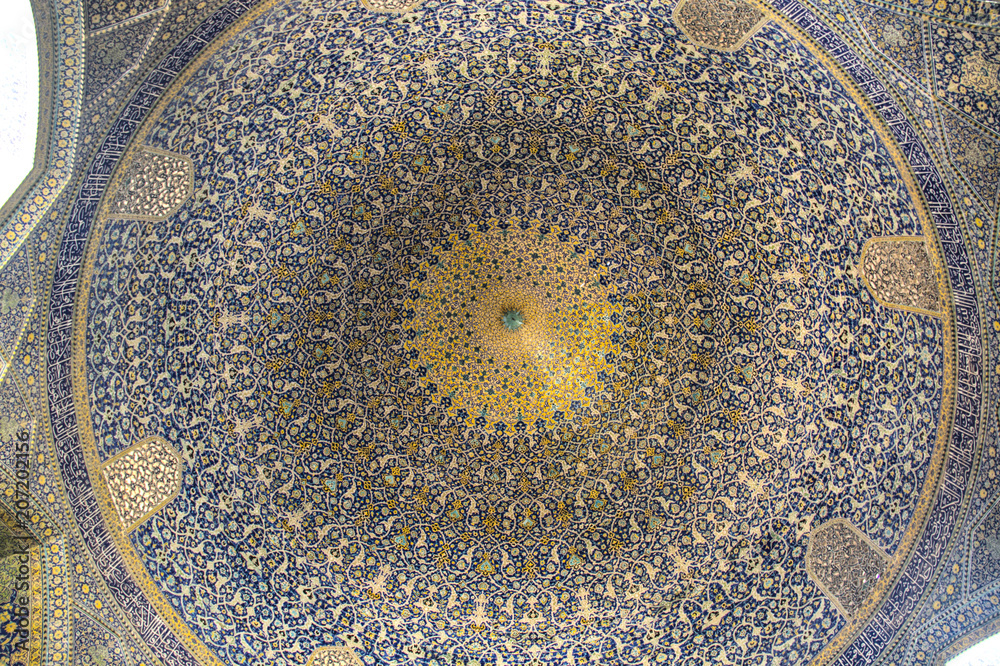Inside the Shah mosque in Isfahan, Iran.