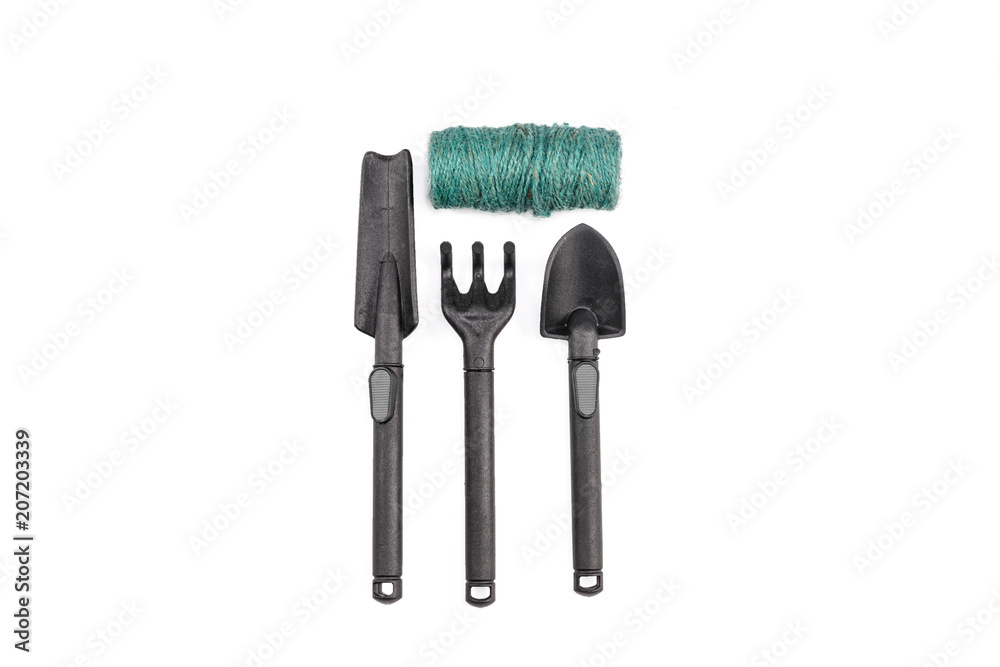 Garden tools on isolated white background Garden tools on isolated white background
