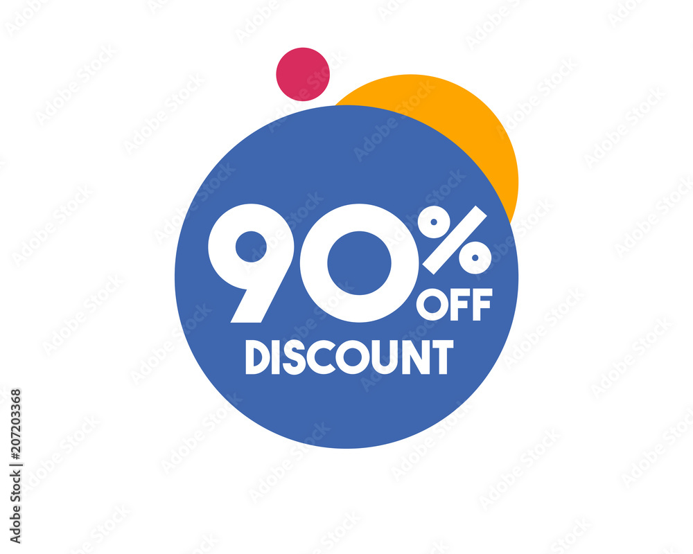 90 Percent Discount Blue Circle Design 90 Percent Discount Blue Circle Design