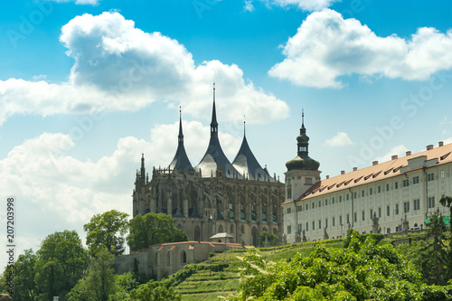 The Czech Republic, the panorama of the Kutna Hora, the old temple and the cathedral