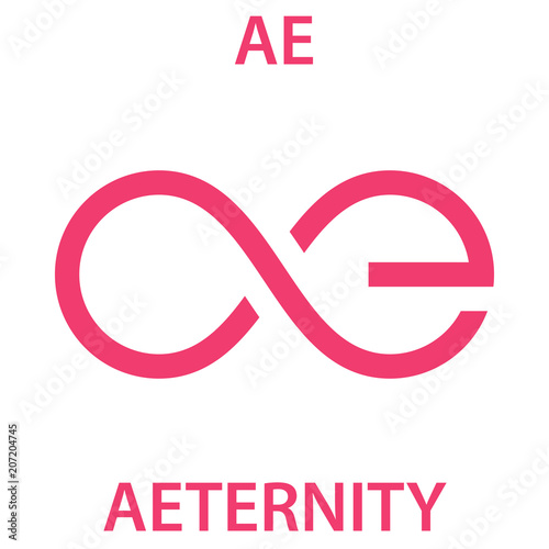 Aeternity Coin cryptocurrency blockchain icon. Virtual electronic, internet money or cryptocoin symbol, logo