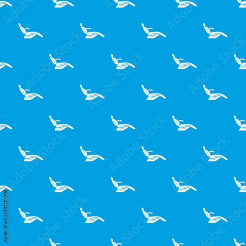 Dentist chair pattern vector seamless blue repeat for any use