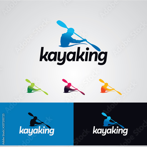 Kayaking Logo Designs Template
