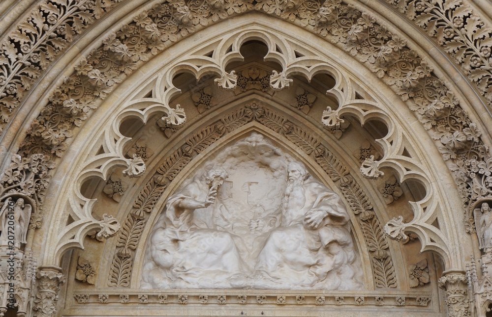 The tympan of Zagreb Cathedral, Croatia