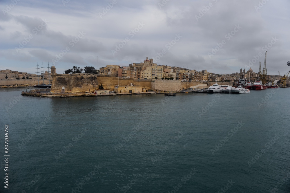 Vue aérienne de l'île de Malte en Mediterranée