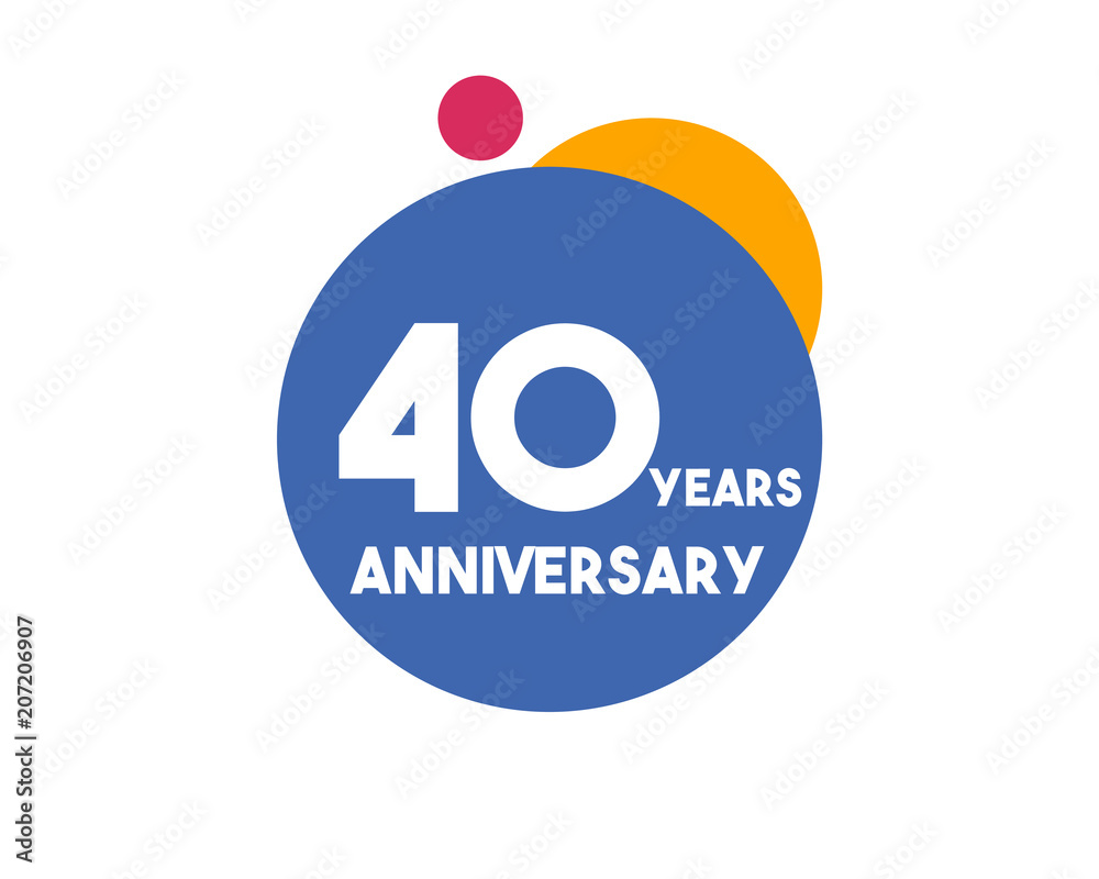 40 Years Anniversary Blue circle Design