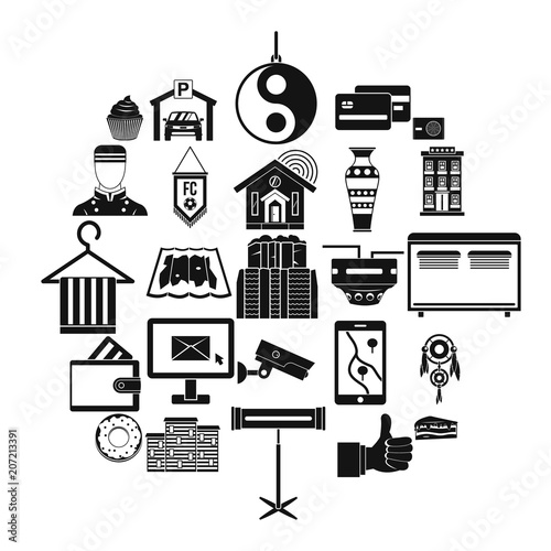 Lodge icons set. Simple set of 25 lodge vector icons for web isolated on white background