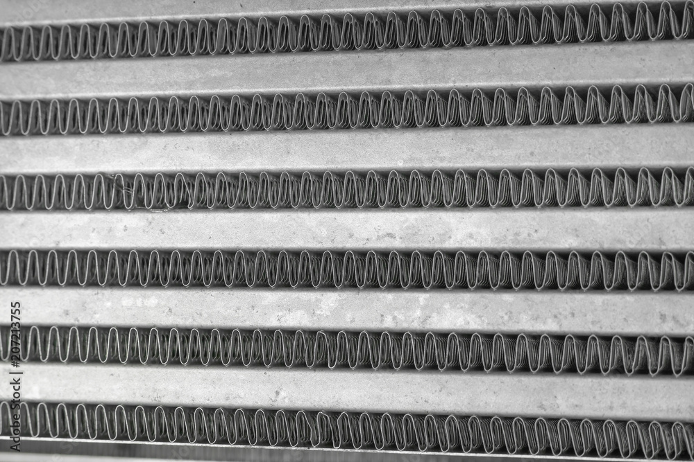 Closeup of engine coolant radiator Closeup of engine coolant radiator