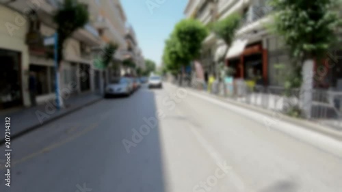 Driving in the City, blurred video suitable for use with green screen