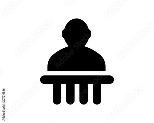 defendant silhouette law justice equal fairness image vector icon logo