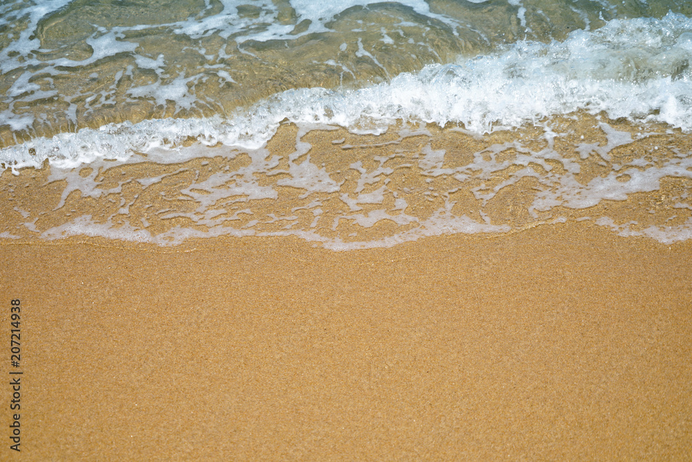 Soft wave of ocean on sandy beach-2