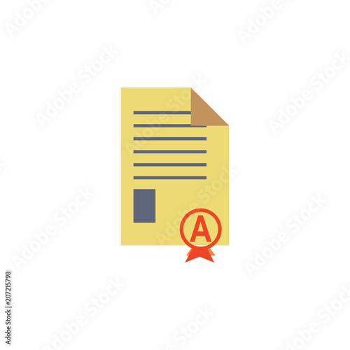 diploma with marks colored icon. Element of school icon for mobile concept and web apps. Detailed diploma with marks icon can be used for web and mobile. Simple icon