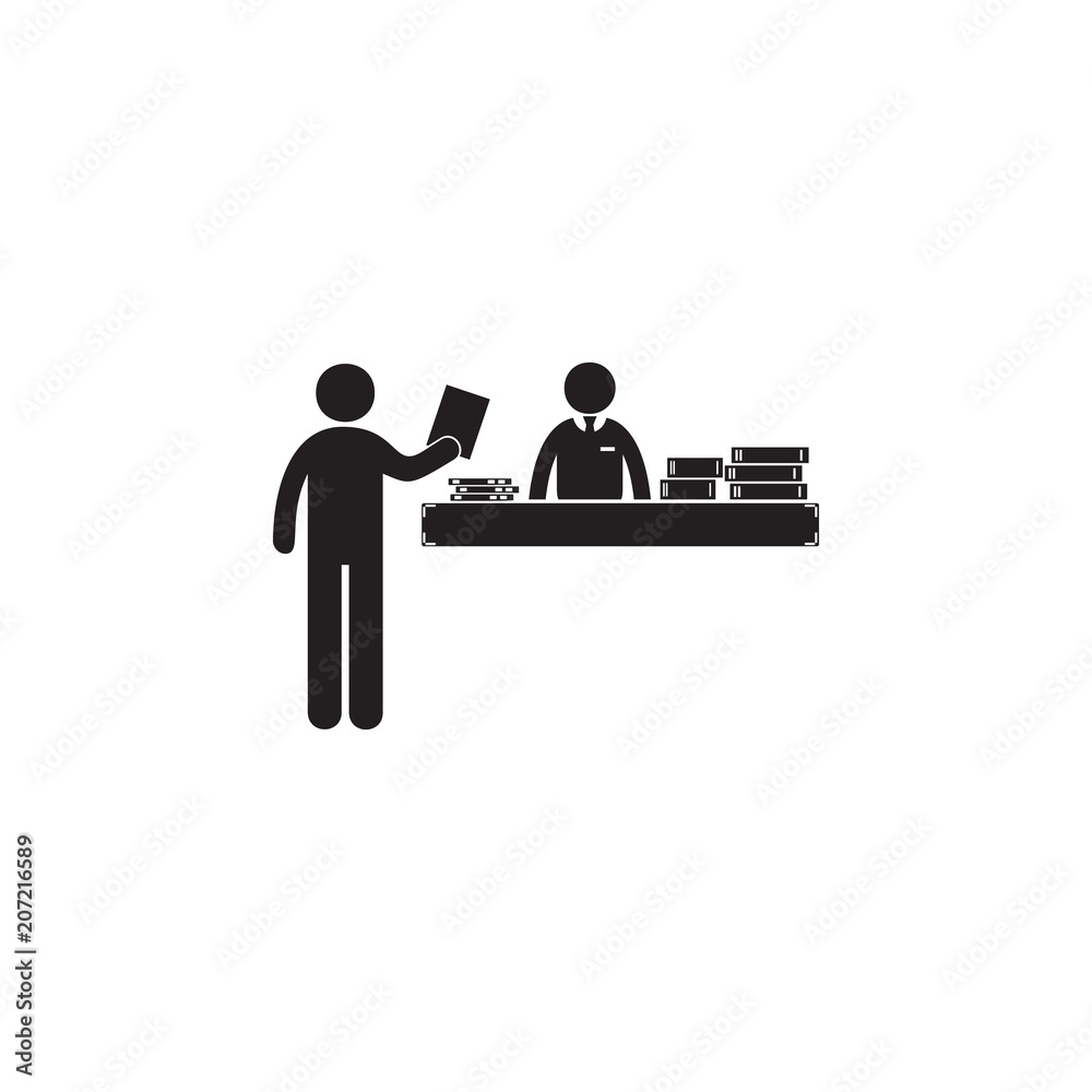 the person takes the book from the library illustration. Element of library icon for mobile concept and web apps. Detailed the person takes the book from the library icon the person takes the book from the library illustration. Element of library icon for mobile concept and web apps. Detailed the person takes the book from the library icon