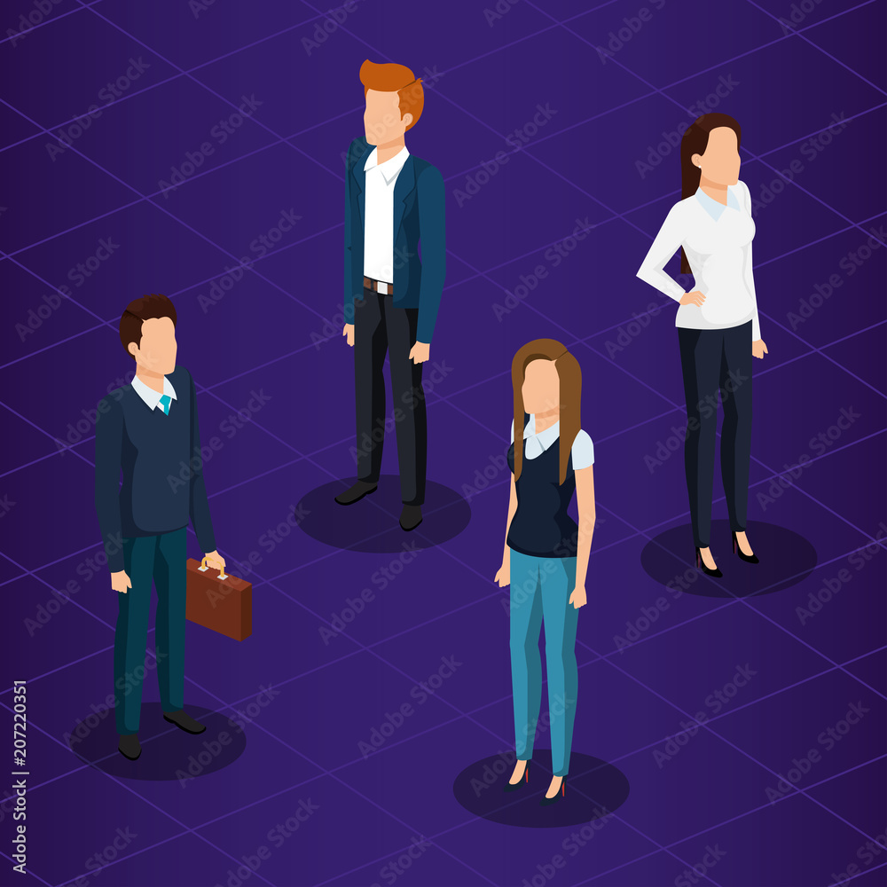 Fototapeta premium business people isometric avatars vector illustration design