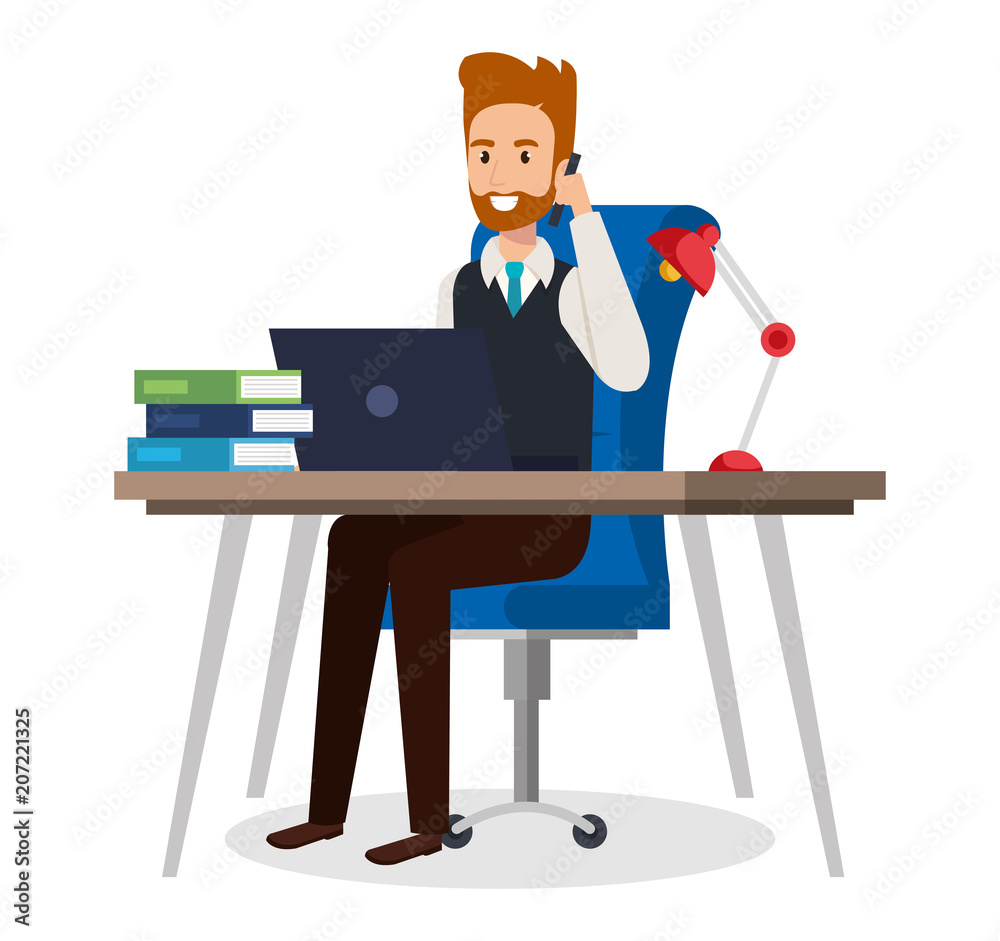 businessman sitting in the office vector illustration design businessman sitting in the office vector illustration design