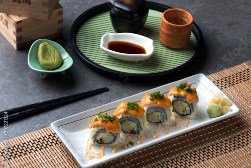 ebiten tempura prawn roll sushi
