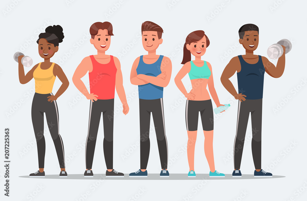 Fitness character set vector design Fitness character set vector design