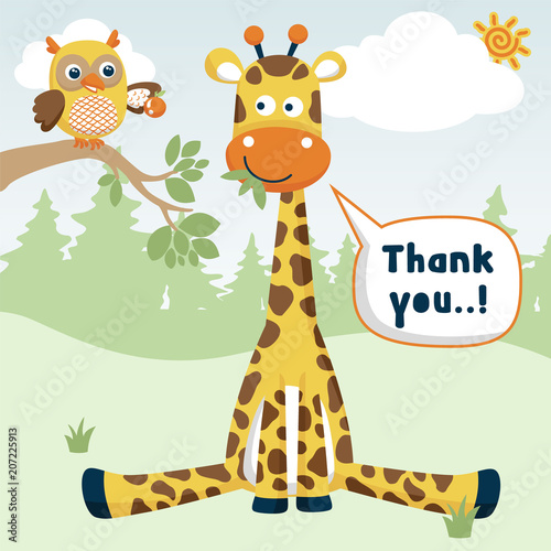 funny animals cartoon vector in jungle at summer