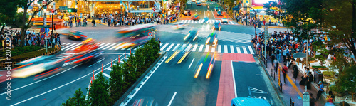 Photography People cross the famous intersection in Shibuya, Tokyo, Japan one of the busiest