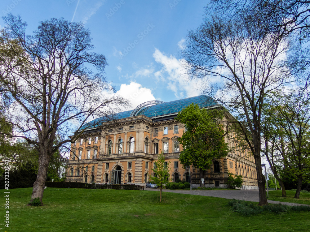 Building in park