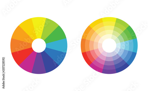color wheel with 12 colors in gradiation